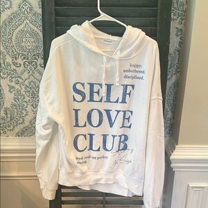 Grayson Threads White and Blue Self Love Club Hoodie
